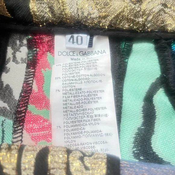 Dolce & Gabbana Patchwork Drill Brocade Bustier Top and Culotte Shorts Briefs - Picture 13 of 16